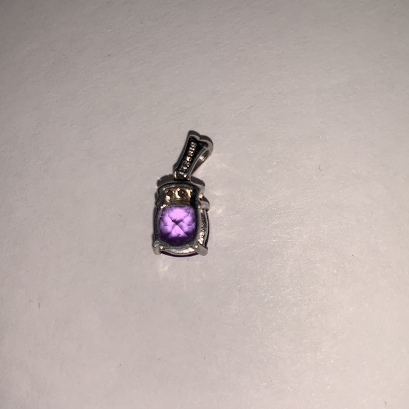Stamped sterling silver amethyst and white topaz pendant - Picture 6 of 6